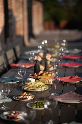Outside dining in The Great Barn